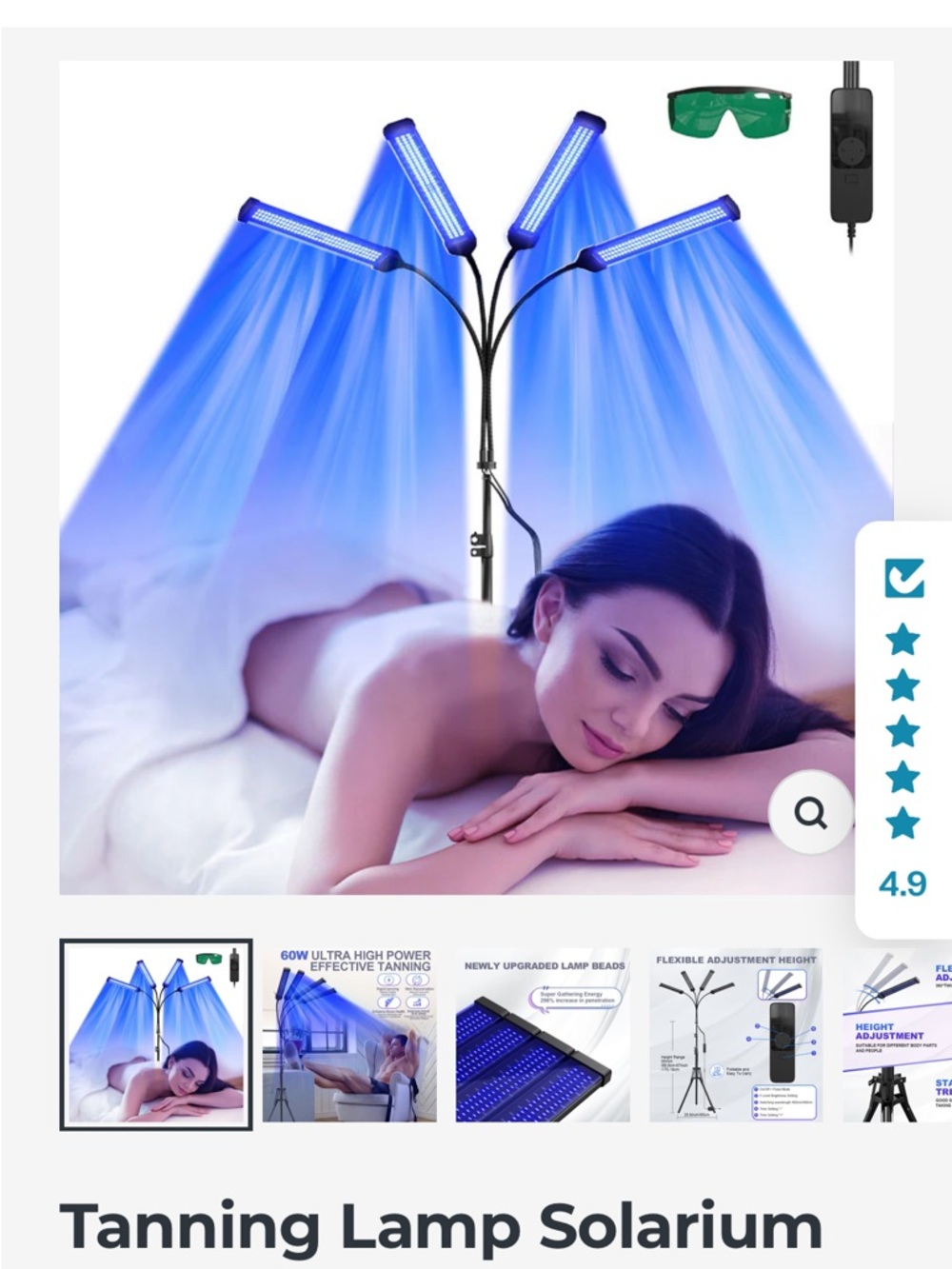 60W Multi-Head Blue Light Tanning Lamp